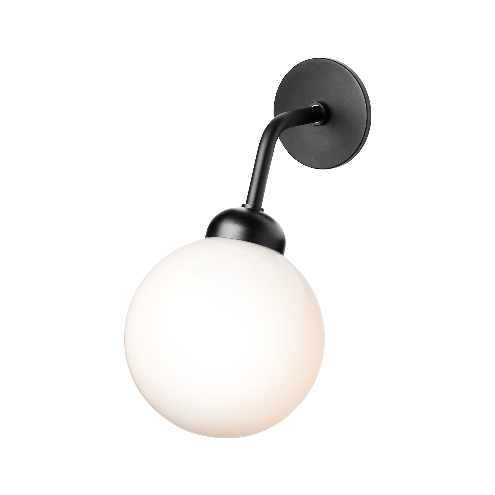 Nuura – Apiales hard-wired wall lamp, satin black and white opal glass