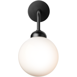 Nuura – Apiales hard-wired wall lamp, satin black and white opal glass