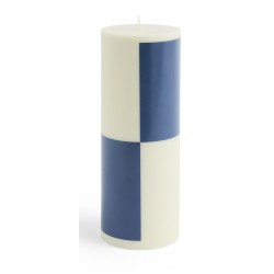 Column candle large - milky green and dark blue - HAY