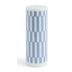 Column candle large - light blue and dusty blue check - HAY