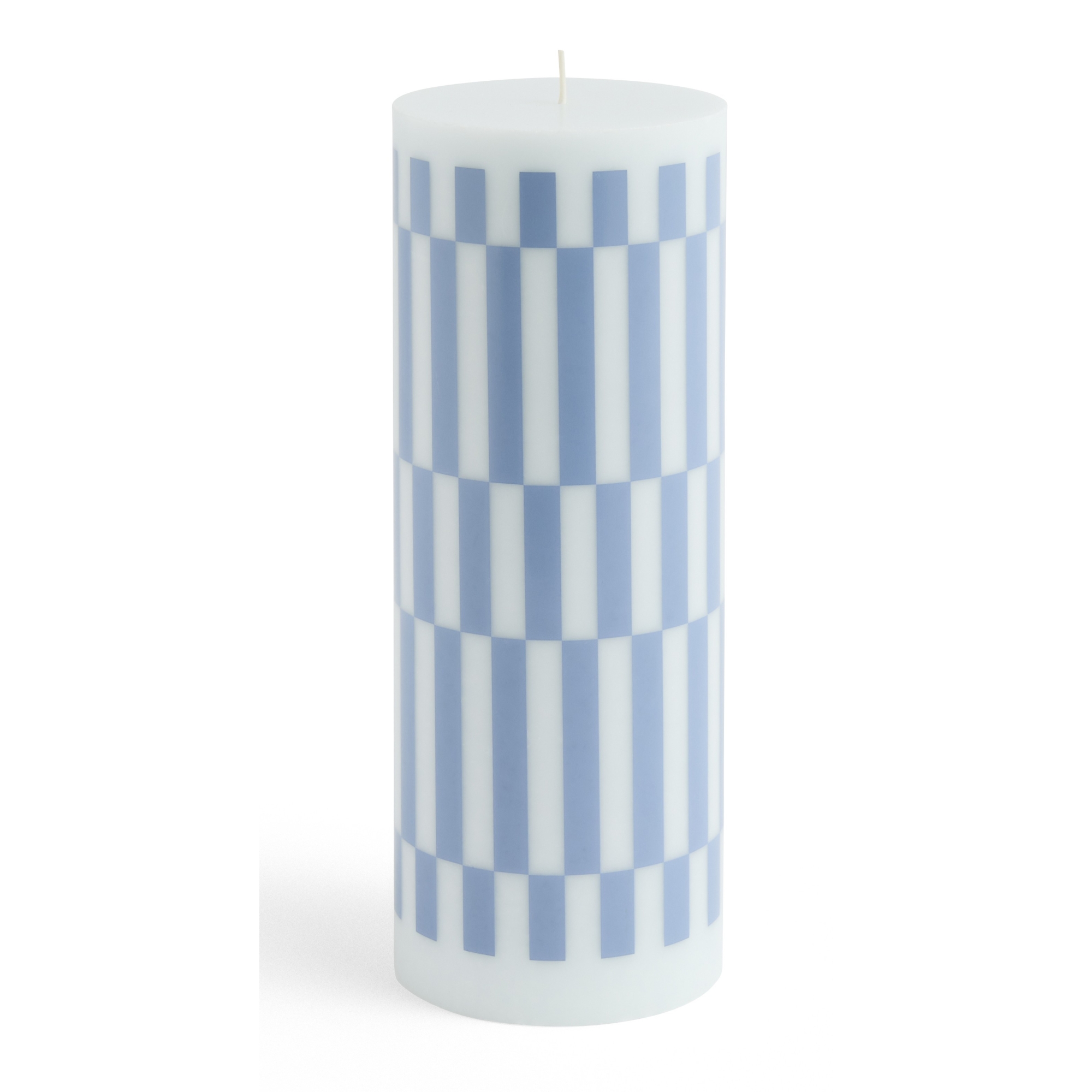 Bougie Column large - bleu clair et bleu poussière check - HAY