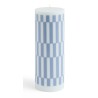 Column candle large - light blue and dusty blue check - HAY