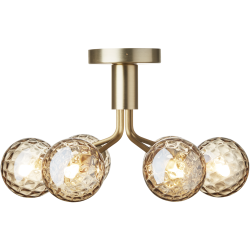 Nuura – Apiales 6 ceiling lamp, brushed brass and clear glass