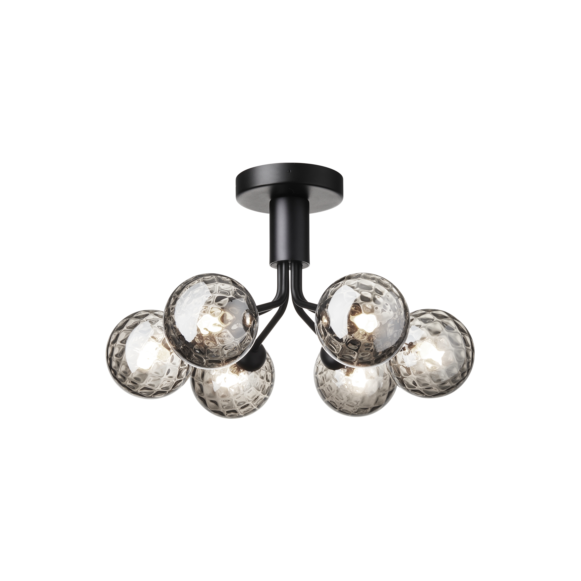 Nuura – Apiales 6 ceiling lamp, satin black and clear glass