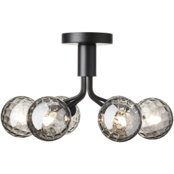 Nuura – Apiales 6 ceiling lamp, satin black and clear glass