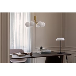 Nuura – Apiales 6 pendant, brushed brass and white opal glass