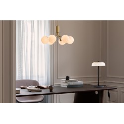 Nuura – Apiales 6 pendant, brushed brass and white opal glass