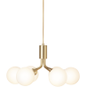 Nuura – Apiales 6 pendant, brushed brass and white opal glass