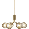 Nuura – Apiales 6 pendant, brushed brass and clear glass