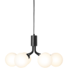 Nuura – Apiales 6 pendant, satin black and white opal glass