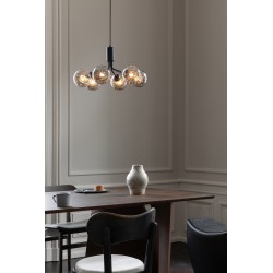 Nuura – Apiales 6 pendant, satin black and clear glass