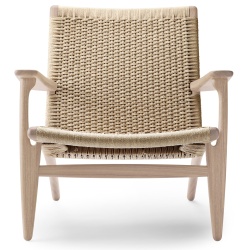 Fauteuil CH25 – Chêne savonné / Cordage naturel - Carl Hansen & Søn