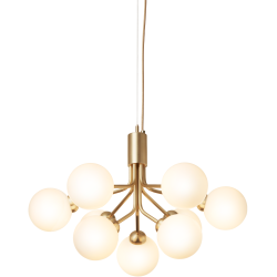 Nuura – Apiales 9 pendant, brushed brass and white opal glass