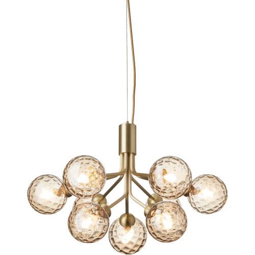 Nuura – Apiales 9 pendant, brushed brass and clear glass