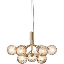 Nuura – Apiales 9 pendant, brushed brass and clear glass