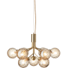 Nuura – Apiales 9 pendant, brushed brass and clear glass