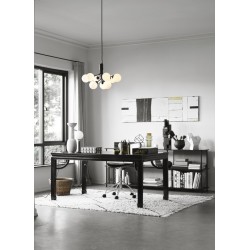 Nuura – Apiales 9 pendant, satin black and white opal glass