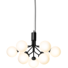 Nuura – Apiales 9 pendant, satin black and white opal glass