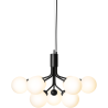 Nuura – Apiales 9 pendant, satin black and white opal glass