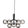 Nuura – Apiales 9 pendant, satin black and clear glass