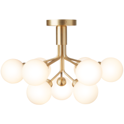 Nuura – Apiales 9 ceiling lamp, brushed brass and white opal glass