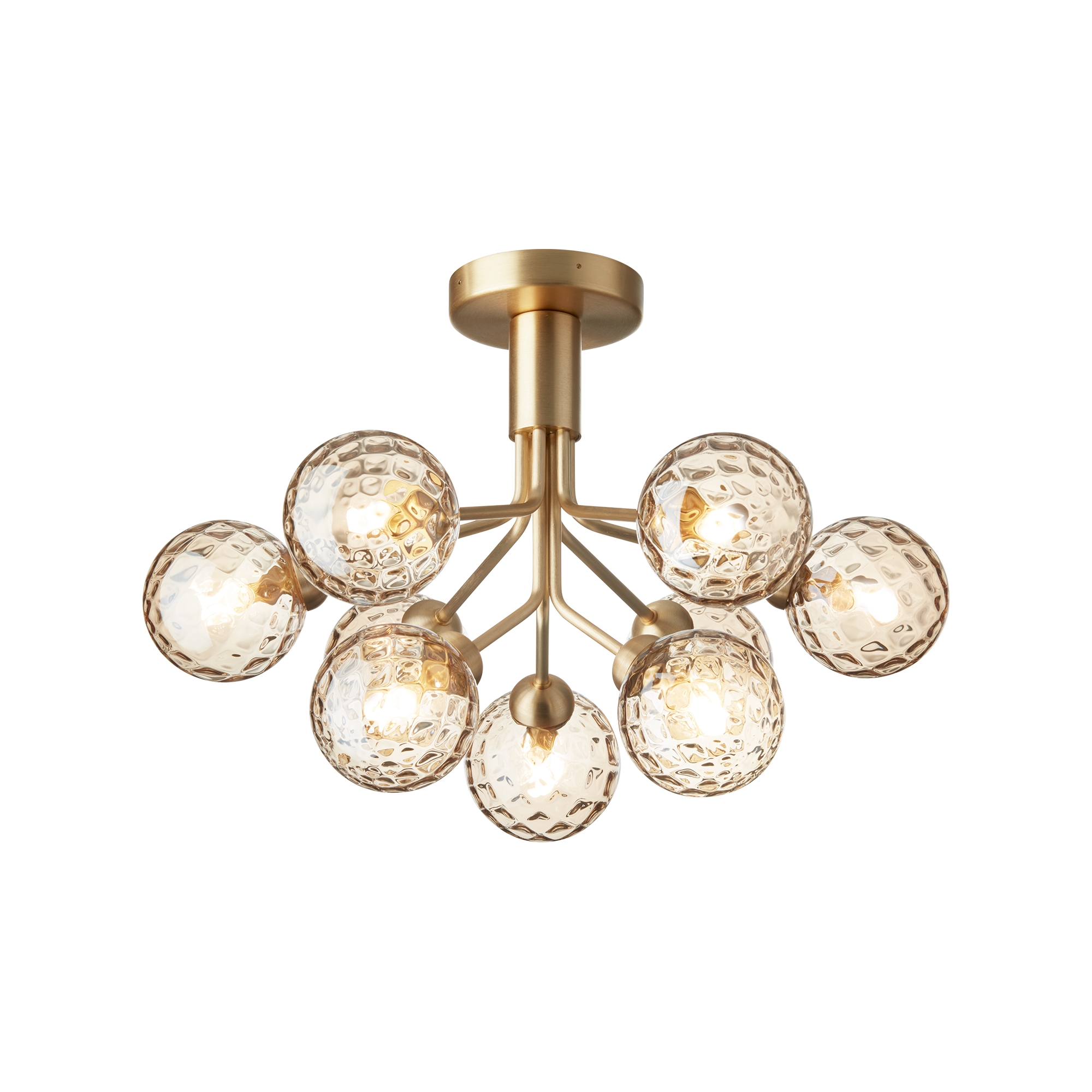 Nuura – Apiales 9 ceiling lamp, brushed brass and clear glass