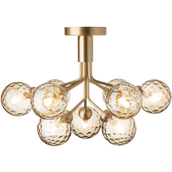 Nuura – Apiales 9 ceiling lamp, brushed brass and clear glass