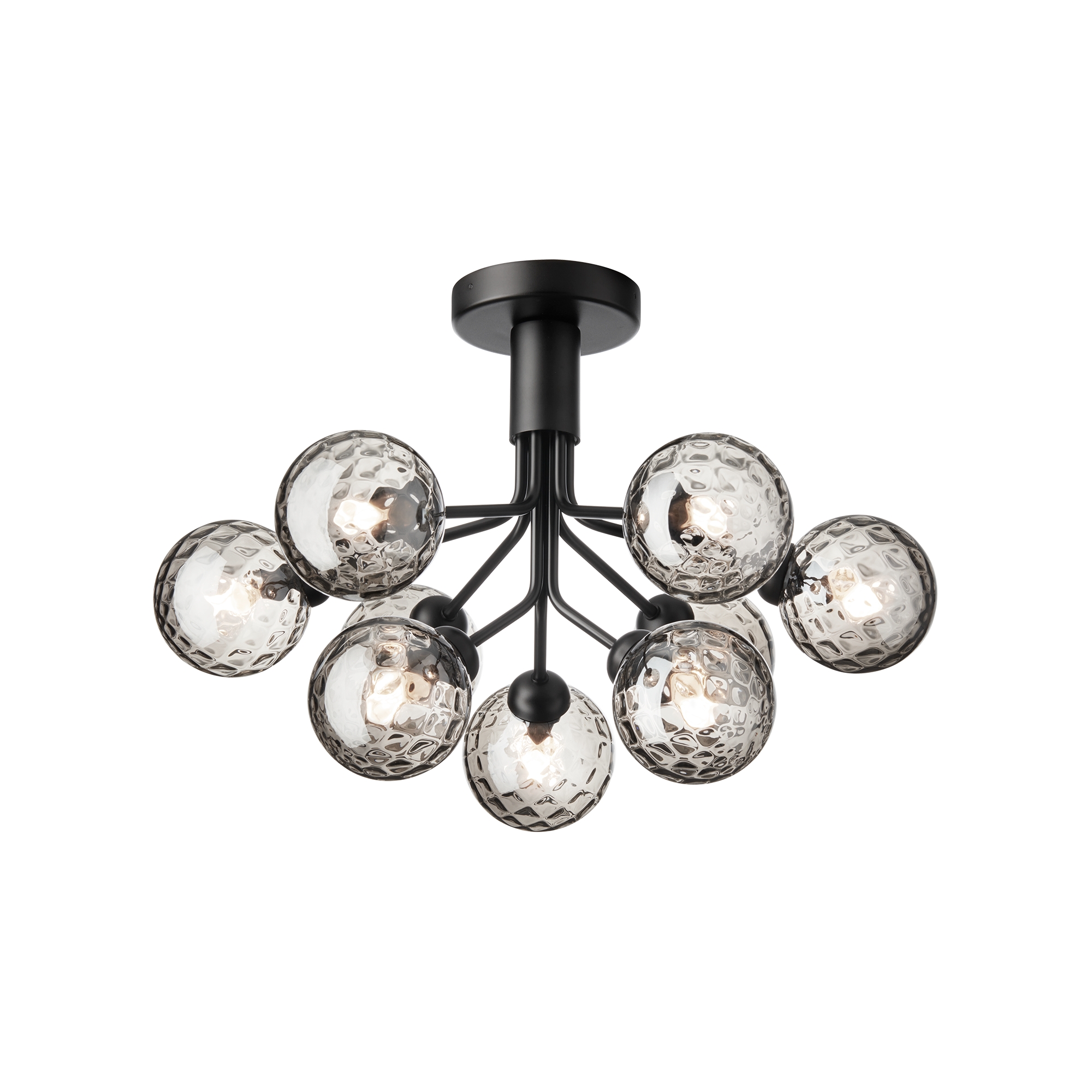 Nuura – Apiales 9 ceiling lamp, satin black and clear glass