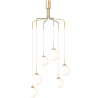 Nuura – Apiales Cluster chandelier, brushed brass and white opal glass