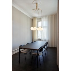 Nuura – Apiales Cluster chandelier, brushed brass and white opal glass