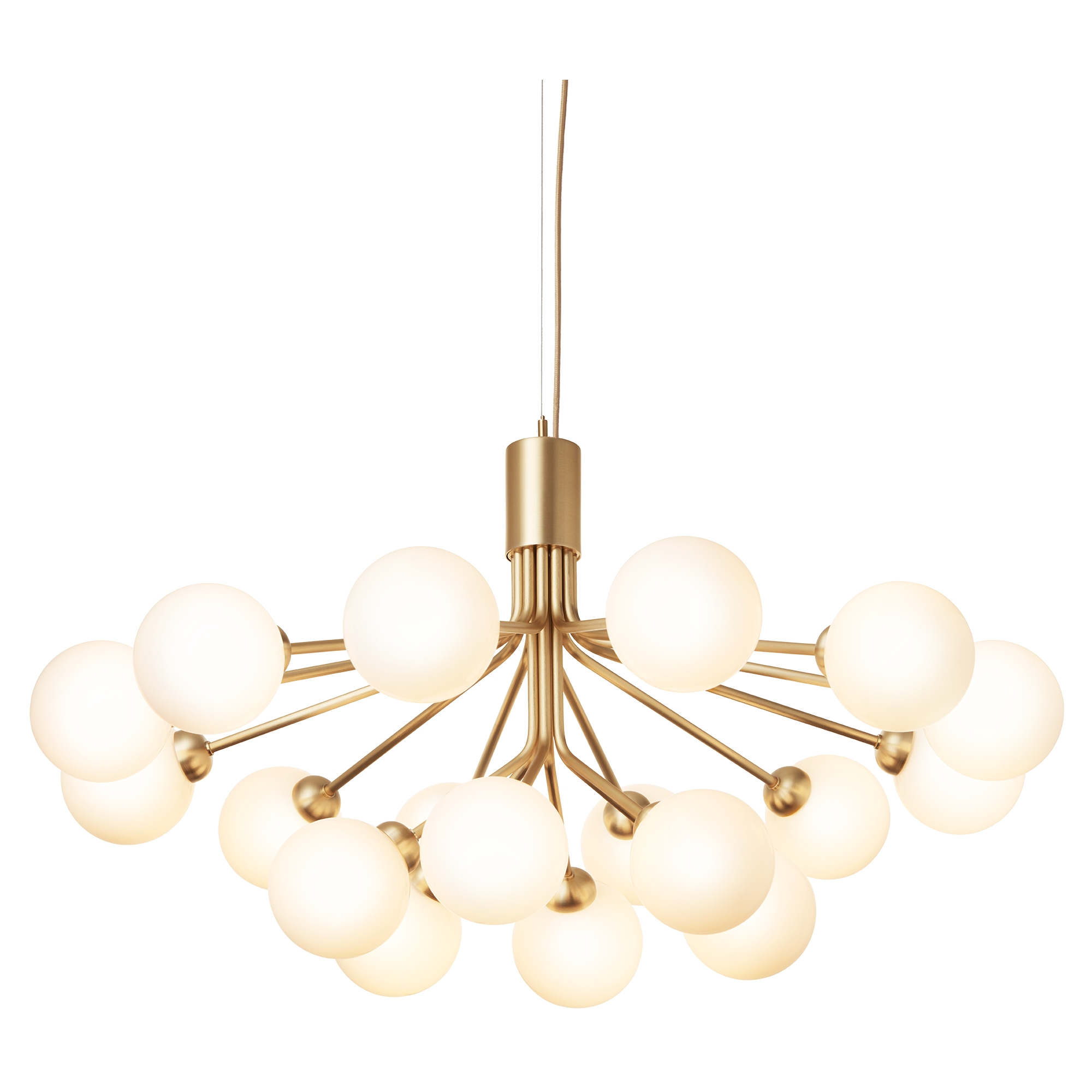 Nuura – Apiales 18 pendant, brushed and white opal glass