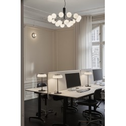 Nuura – Apiales 18 pendant, satin black and white opal glass