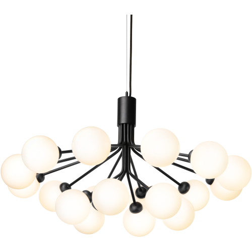 Nuura – Apiales 18 pendant, satin black and white opal glass