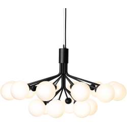 Nuura – Apiales 18 pendant, satin black and white opal glass