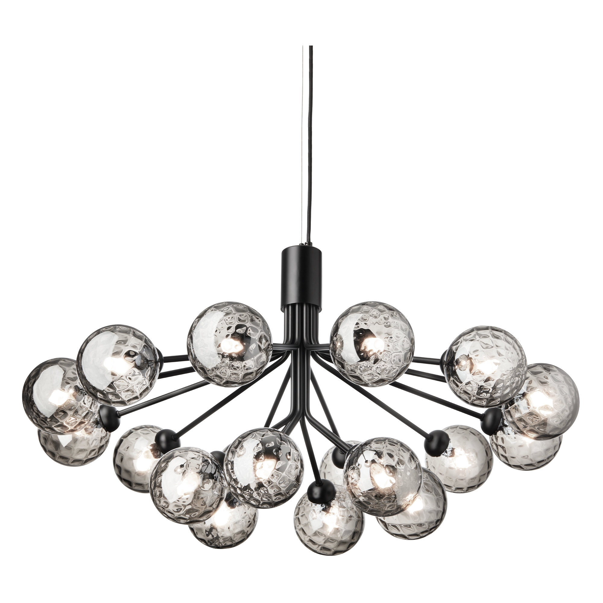 Nuura – Apiales 18 pendant, satin black and clear glass