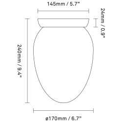 Nuura – Plafonnier Rizzatto 171, laiton satiné et verre opal blanc