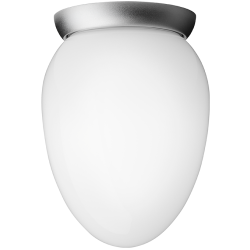 Nuura – Plafonnier Rizzatto 171, argent satiné et verre opal blanc