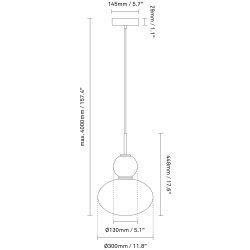 Nuura – Rizzatto 32 pendant, satin brass and white opal glass