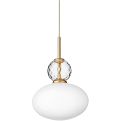 Nuura – Rizzatto 32 pendant, satin brass and white opal glass