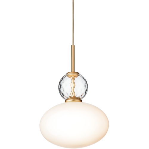 Nuura – Rizzatto 32 pendant, satin brass and white opal glass