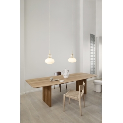 Nuura – Rizzatto 32 pendant, satin brass and white opal glass