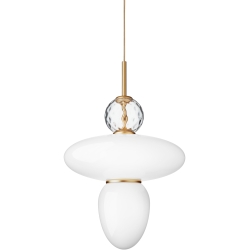 Nuura – Rizzatto 43 pendant, satin brass and white opal glass