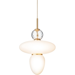 Nuura – Rizzatto 43 pendant, satin brass and white opal glass