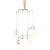 Nuura – Rizzatto Cluster chandelier, satin brass and white opal glass