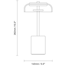 Nuura – Lampe de table portable Blossi Mini, nordic gold et verre transparent