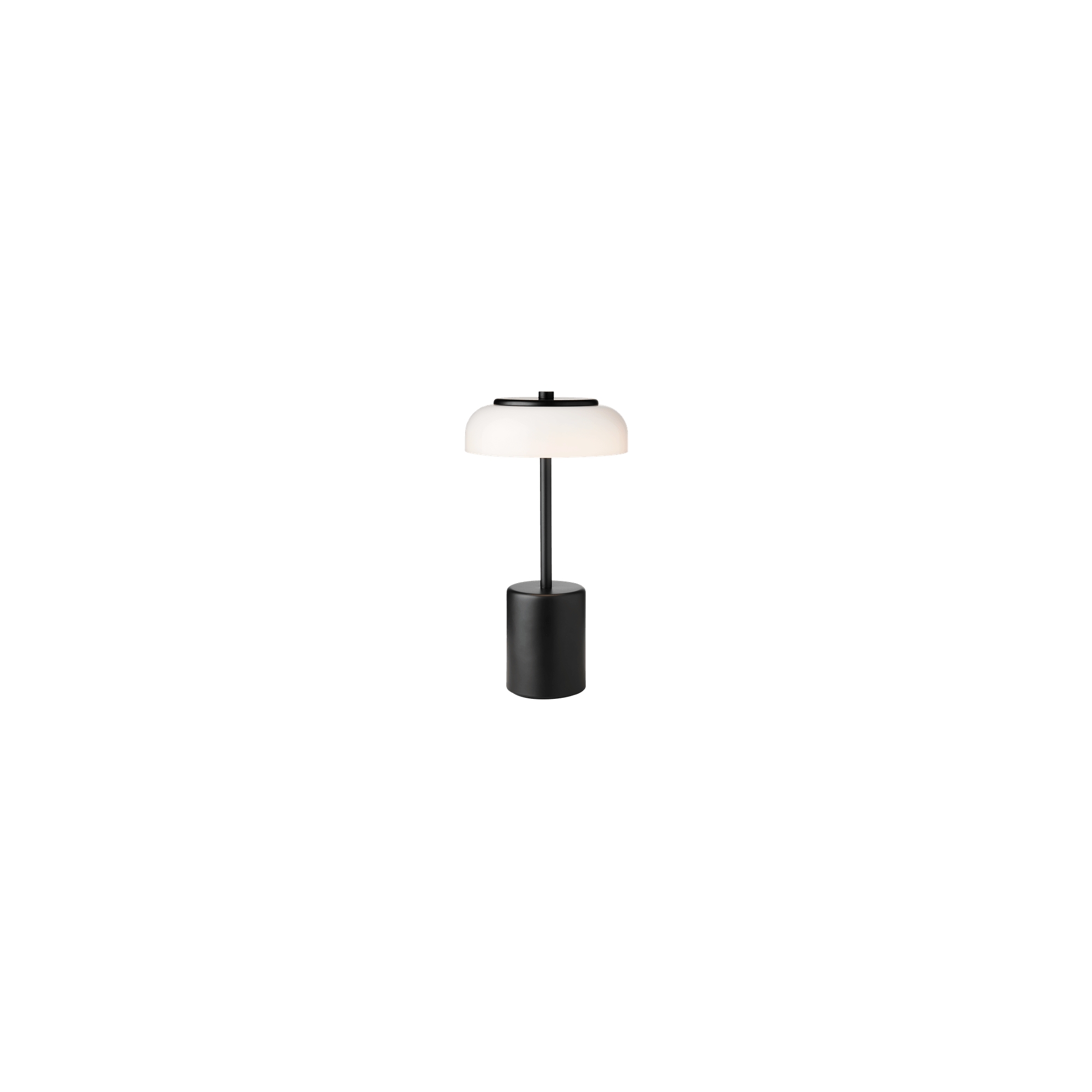 Nuura – Blossi Mini portable table lamp, black and white opal glass