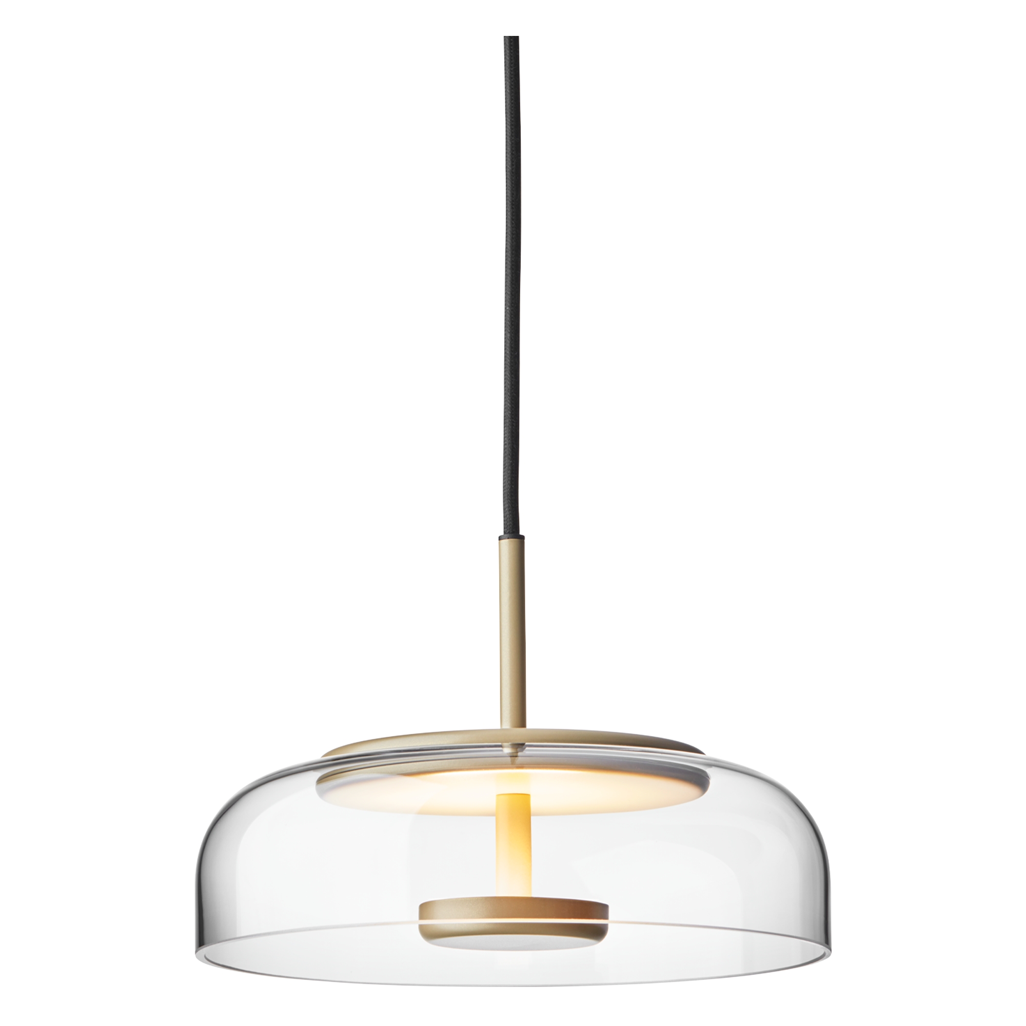 Nuura – Blossi 1 pendant, nordic gold and clear glass