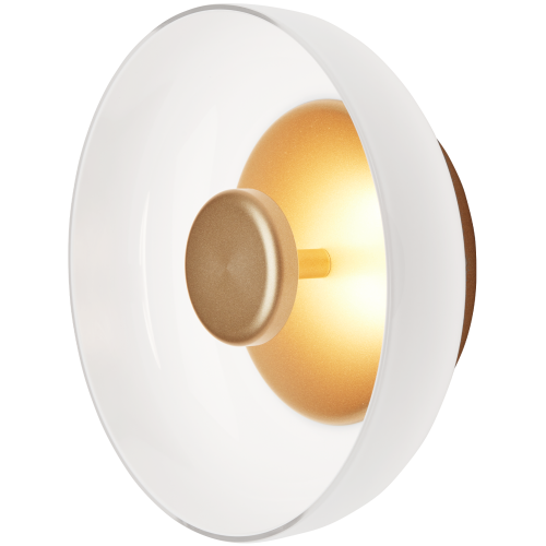 Nuura – Blossi wall lamp, nordic gold and white opal glass