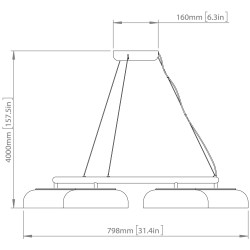 Nuura – Suspension Blossi 6, nordic gold et verre transparent