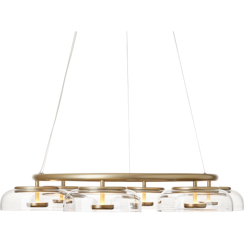 Nuura – Suspension Blossi 6, nordic gold et verre transparent